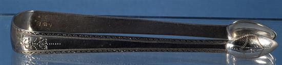 A pair of George III silver sugar tongs 5 5/8””/144mm Weight 1.2oz/33grms.